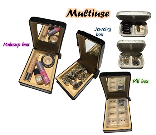 Slim Pill Box Weekly Medication Supplement Vitamin Travel Holder 7-Day Organizer With Bonus Small Am Pm Prescription Pills Case #TOP2