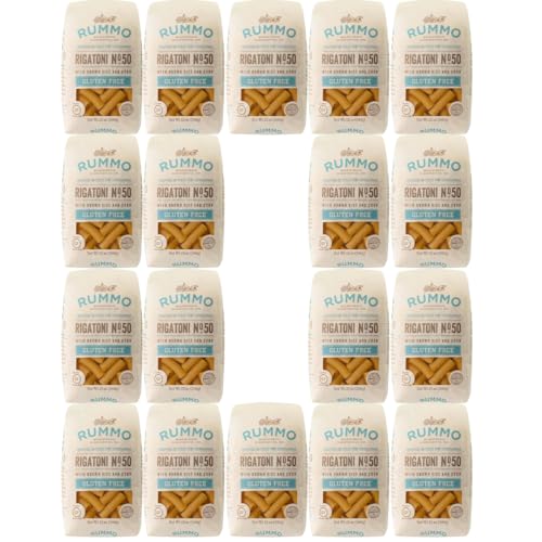Rummo Gluten Free Rigatoni Pasta No. 50, 12 oz (Pack of 18) – Made with Corn & Rice, Italian Gluten Free Pasta