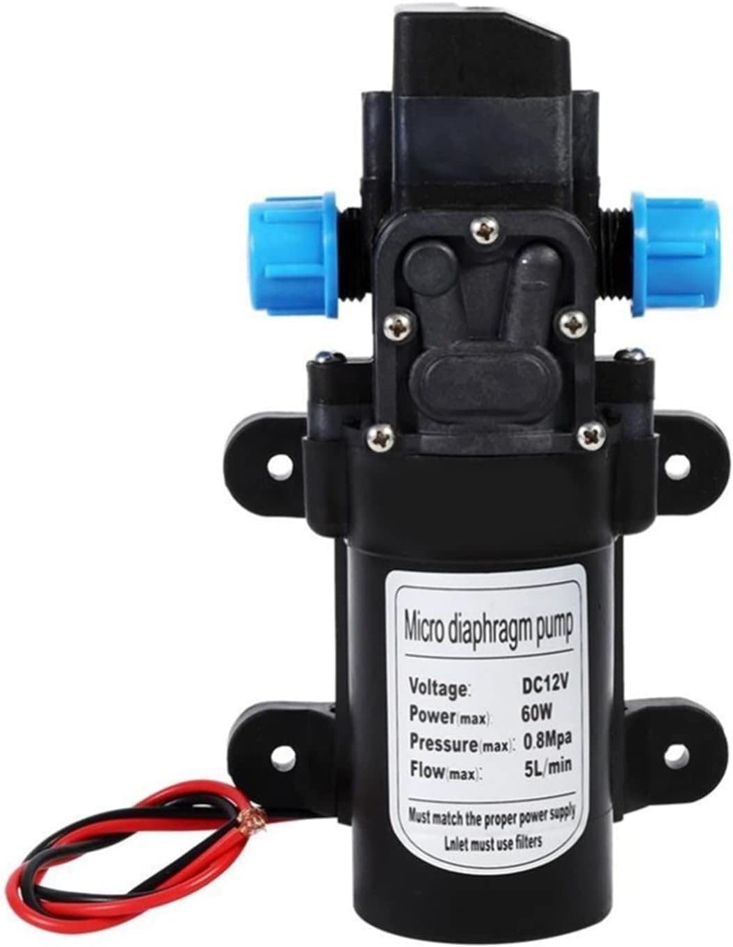 Bombas de agua, Bomba de agua, bomba de agua de diafragma micro eléctrica DC 12V 60W interruptor automático 5L/min bomba de pulverización de lavado de coche de alta presión accesorios de bomba bombas