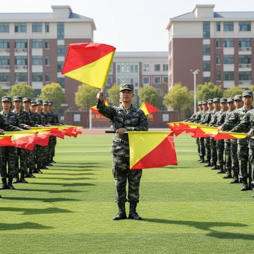 image for LOGOFUN 4PCS Handheld Flags Waving Signal Flags Small Commanding Flags