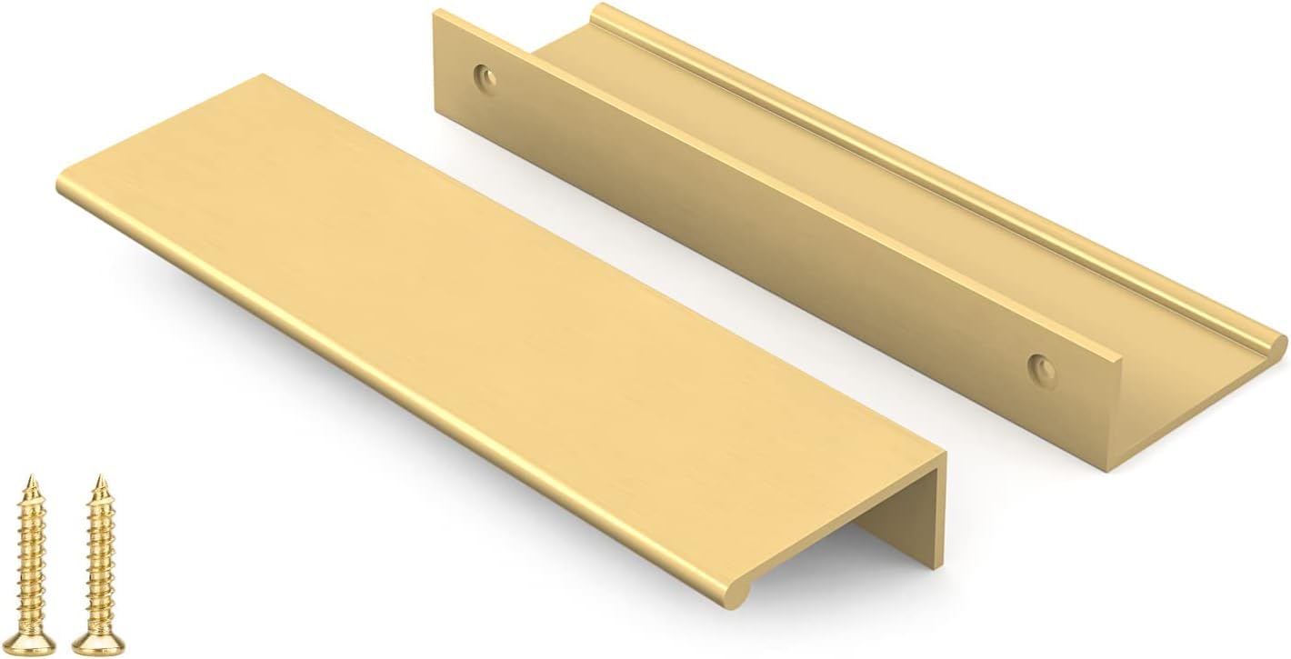 Peaha 25 Pack Kitchen Cabinet Handles 3-3/4" Matte Gold Pulls Edge Pulls