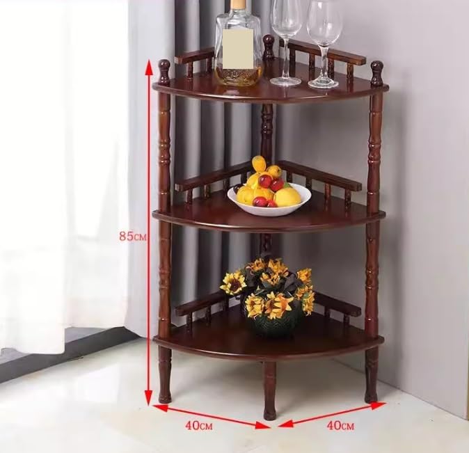 Estantería de esquina de 3 niveles: mueble organizador auxiliar y estante de exhibición ideal 3