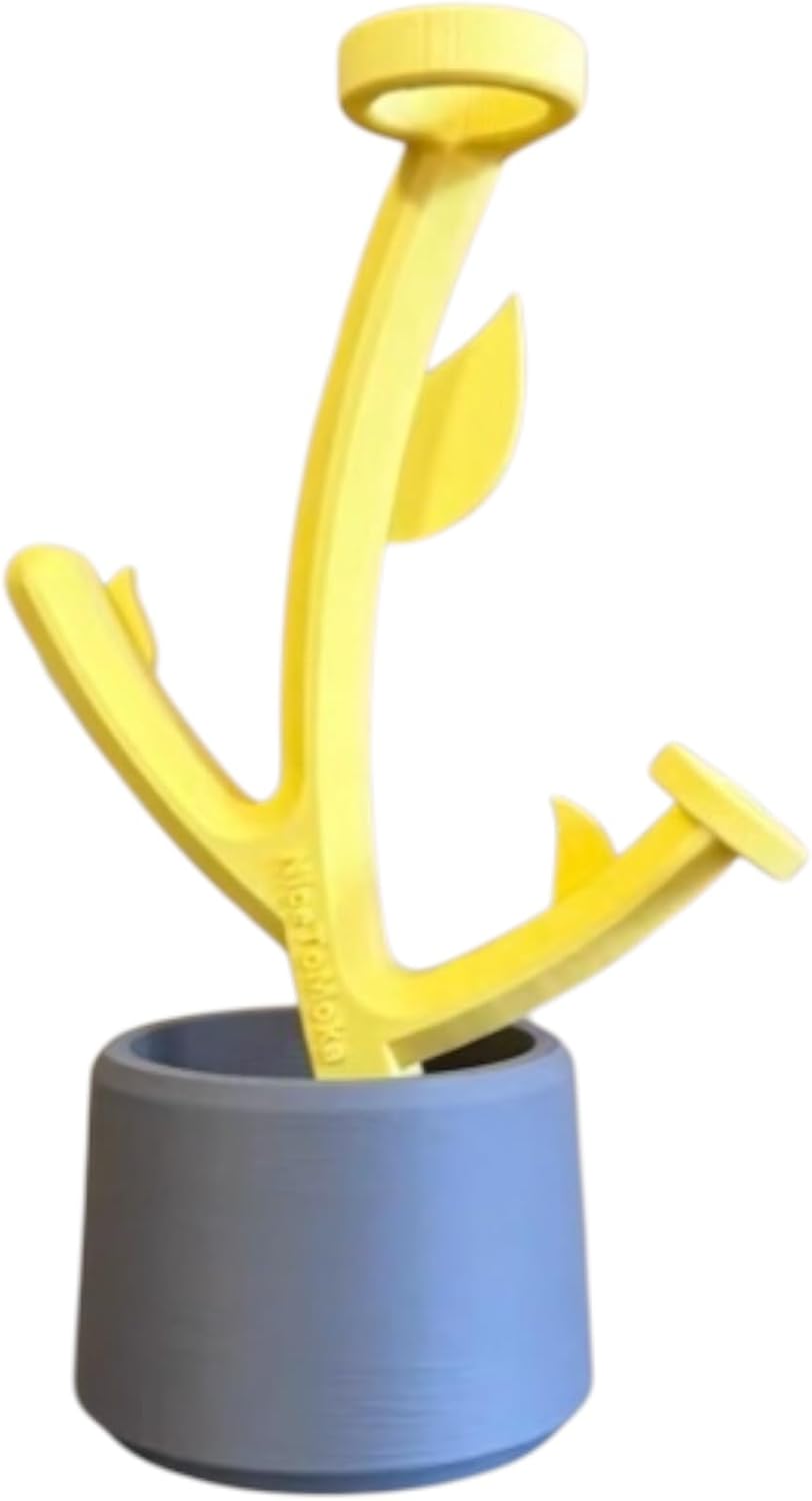 Moka Pot Stand Eco-friendly PLA Material | Drain & Air Dry Rack (Yellow with Gray Base)