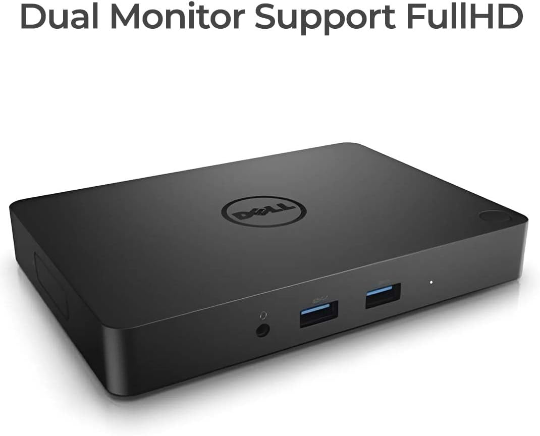 Crossery Dell WD15 USB-C Docking Station Bundle with Dual Monitor Support, 180W Power Adapter, HDMI/VGA/MiniDP, Ethernet, and Multiple USB Ports (Renewed), Black