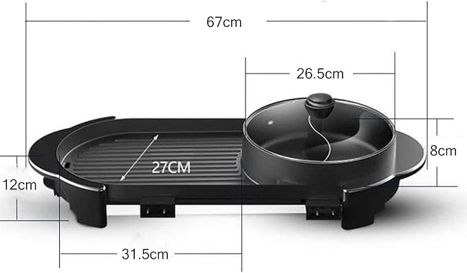 Olla Eléctrica y Parrilla 2 en 1, con Tapa de Vidrio, Temperatura Ajustable miniatura 3