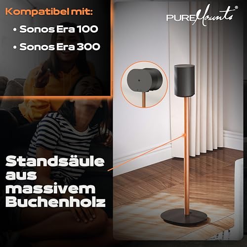 Soporte de altavoz con gestion de cables interna y base estable negra de 5kg para Sonos 3