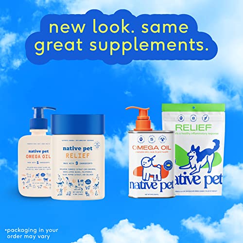 Native Pet Omega Oil For Dogs - Dog Fish Oil Supplements & Relief - Anti-Inflammatory Chews For Dogs | 60 Dog Chews | 8 Oz. Omega Oil | Best Dog Arthritis Supplement & Dog Joint Pain Relief #TOP1