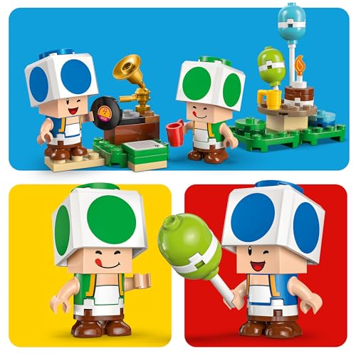 Super Mario Festa a Casa di Toad Giocattolo - Set Interattivo con 2 Figure, Cucina, Camera da Letto e Tavolo da Picnic - Regalo da Gaming per Bambini e Bambine da 7 Anni in su - 72041 - Lego - Immagine 5