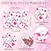 Sanwuta 100 Pcs Breast Cancer Awareness Cosmetic Bags Gifts EVA Travel Pink Ribbon Design Heart Toiletry Makeup Bags for Women Cancer Survivor and Charity Party Gifts