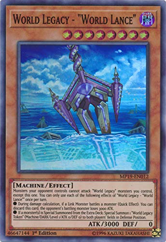Amazon.com: Yu-Gi-Oh! - World Legacy - World Lance - MP19-EN012 - Super  Rare - 1st Edition