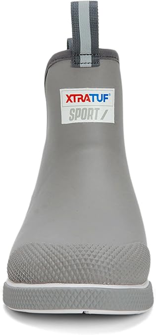 XTRATUF 6 Mens Ankle Deck Boot Sport - 30% Lighter, 100% Waterproof Rubber Fishing Footwear - Non-Marking, Slip-Resistant Outsole - Moisture-Wicking Liner
