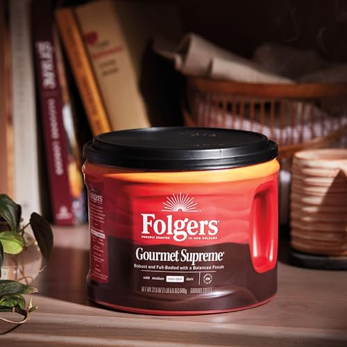 Image of Folgers Gourmet Supreme Ground Coffee, Medium-Dark, 6 (22.6 Oz.) Canisters