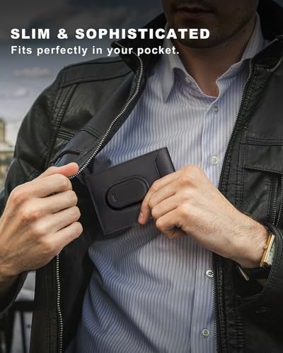 Men's Wallet Compatible with Samsung Galaxy SmartTag 2, Bifold Full-Grain Leather Wallet Compatible with Samsung smart Tag 2, Slim Smart Wallet with Tracker, Rfid Blocking, 11 Card Slots4