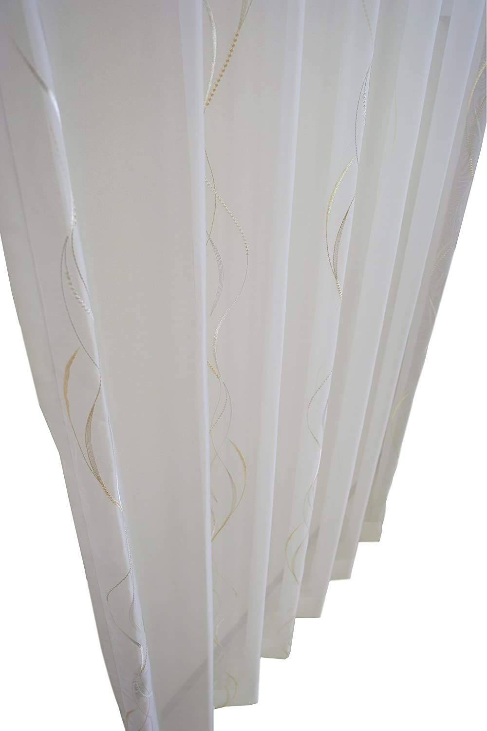 Amazon｜刺繍入りトルコレースカーテン2枚組 フロー 100x110cm