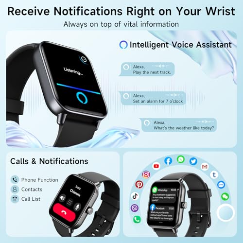 Gydom Smart Watch for Men Women Answer/Make Calls, Alexa Built-in, 1.8" HD Mens Smart Watch with Heart Rate/SpO2/Sleep Monitor, IP68 Waterproof, Fitness Watch for iPhone/Samsung/Android, 100+ Sports - Image 4