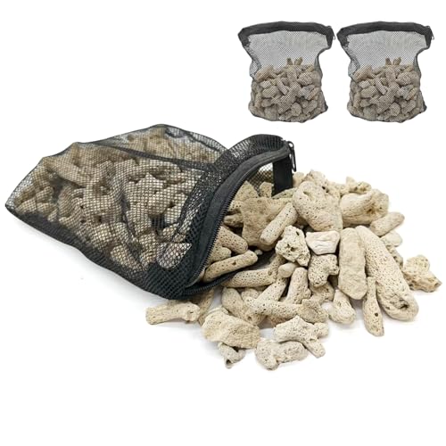 YOSMAKIY 2.2lb/1000g Crushed Coral,Use for Crushed Coral for Freshwater Aquarium,Reusable Filter...