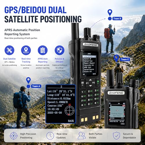 Image of BAOFENG DM32 DMR 10W Long Range Walkie Talkie | Dual Band VHF /UHF | GPS & USB-C Rechargeable | Two Way Radio for Outdoor Hunting Emergency