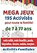 Méga jeux 195 activités pour toute la famille!: Activités familiales | mots mélés, mots brouillés, pendu, labyrinthes, dessins, sudoku, morpion...