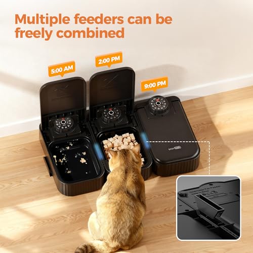 Futterautomat Katze Nassfutter Katzenfutter Automat: Futterspender Katze - 700ML Nassfutterautomat für Katzen mit 48 Stunden Timer - Automatischer Futterspender Hund mit Frische - 2 Mahlzeiten