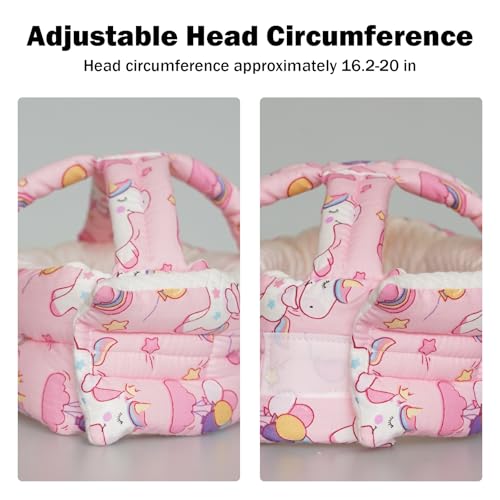 Image of Baby Head Protector Baby Helmet for Crawling Walking, No Bumps Safety Head Adjustable Protective Cap for Walking, Playing (Unicorn)