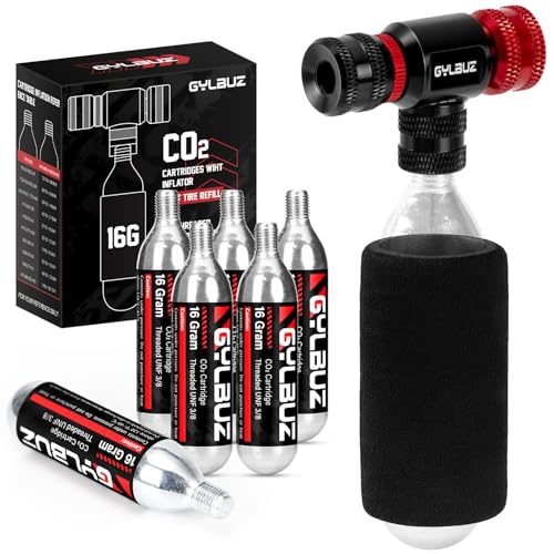 Gylbuz CO2 Inflator with 6x16g CO2 Cartridges - Presta and