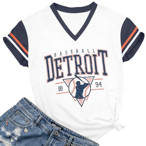 Baseball Shirt Women Jersey Baseball Mom Shirts Game Day Fan Gifts City Graphic Tee Weekend Vneck Short Sleeve Tops 2026 White-b