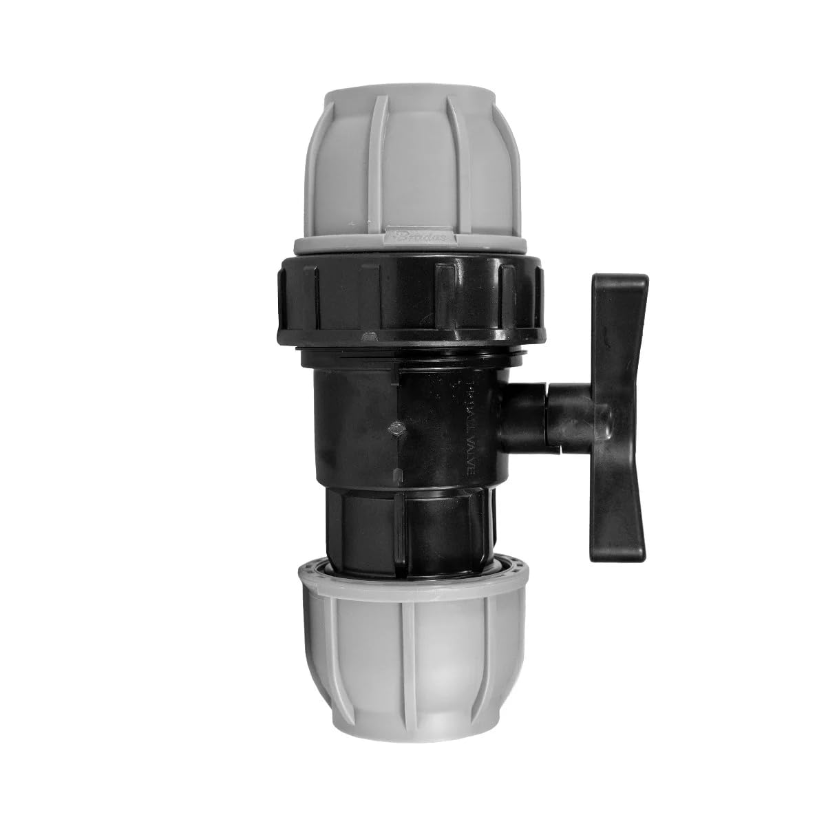 Soladirect Black Mdpe Compression Fitting Pn10 - Valve 50Mm X 50Mm - Durable Pipe Connector For Water Supply And Irrigation Systems
