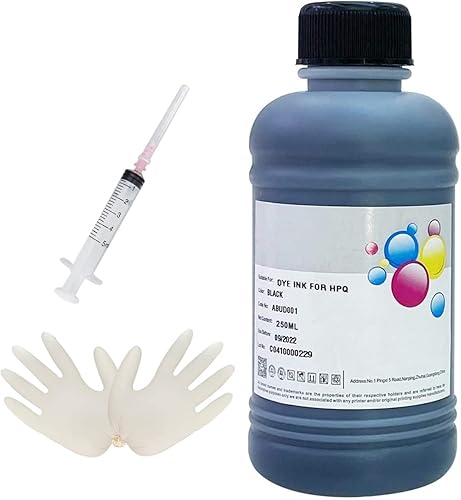 INK+ HP - Kit de recarga de tinta de tinta negra de 8.5 fl oz, compatible con cartuchos de impresora de inyección de tinta para cartuchos de tinta