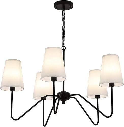Candelabro para comedor, moderna lámpara colgante sobre mesa con pantalla blanca, iluminación clásica colgante de techo para sala de estar, pasillo,