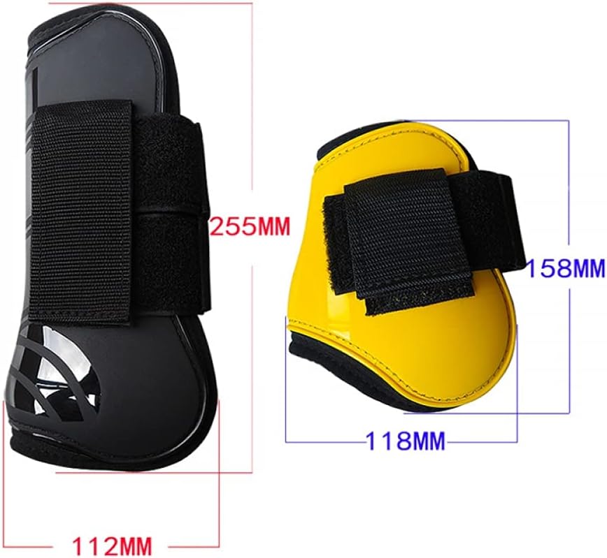 1ペア 馬用サポートブーツ PU 安全脚保護腱通気性ラップ 乗馬用品