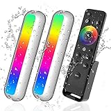 BASIKER BS6 Boat RGB LED Light (2x2000LM 36LED w/ Remote Control), 12V~24V, Underwater Marine Color...