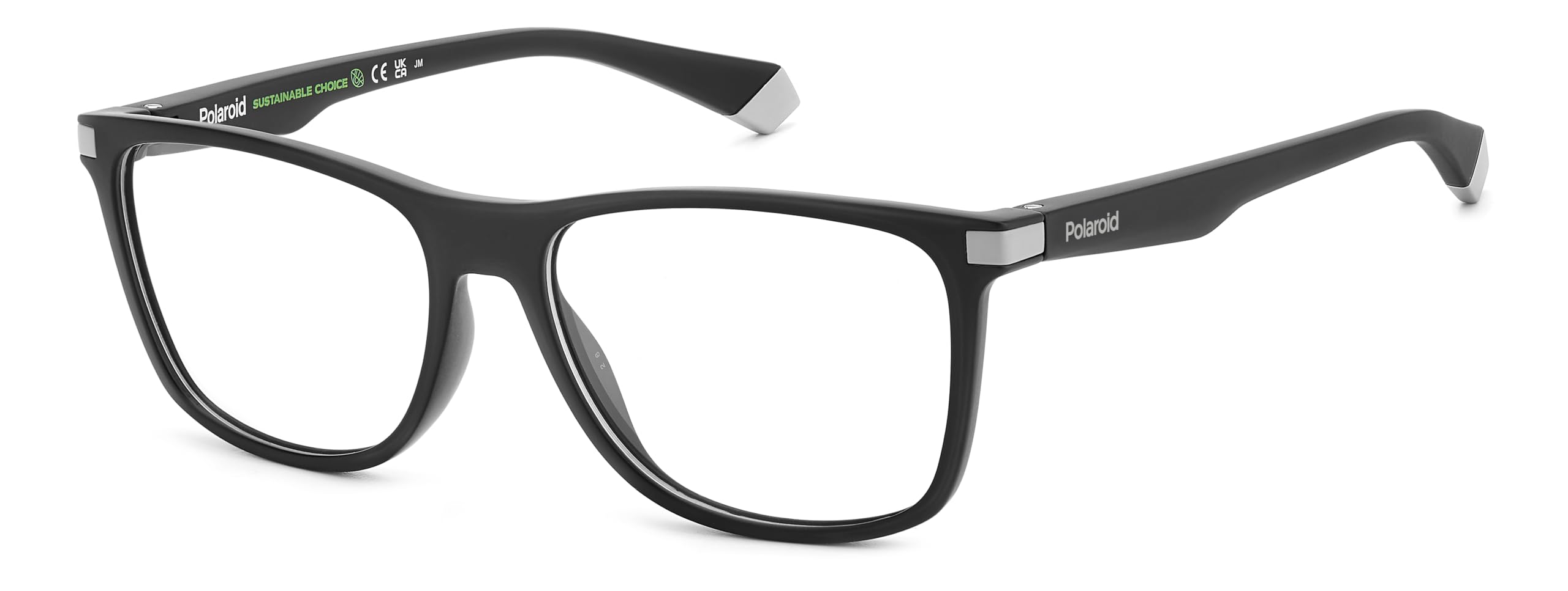 POLAROID Brille mit Sehstärke für Herren optional mit Sonnenbrillentönung oder Blaulichtfilter, Rechteckig, gefertigt aus Öko Co-Polyester (inklusive Brillenetui)