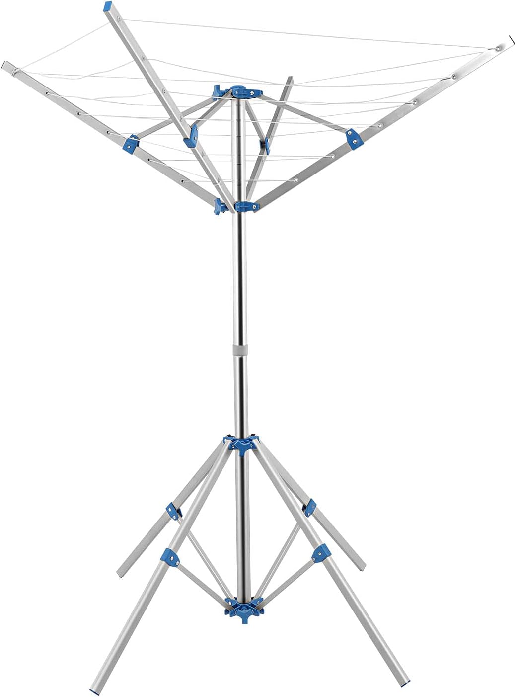 AllRight Cloth Rotary Airer 4 Arms 16M Portable Folding Washing Line Airer Airer Dryer with 4 Stable Legs Camping Clothes Dryer with Free Metal Ground Spike for Outdoor & Garden