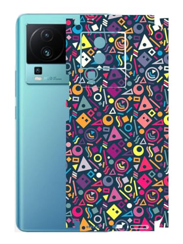Image of AtOdds - VIVO IQOO NEO 7 PRO (5G) Mobile Back Skin Sticker - Lamination - Rear Screen Guard Protector Film Wrap (Coverage - Back+Camera+Sides) (Design - Shapes Graffiti)