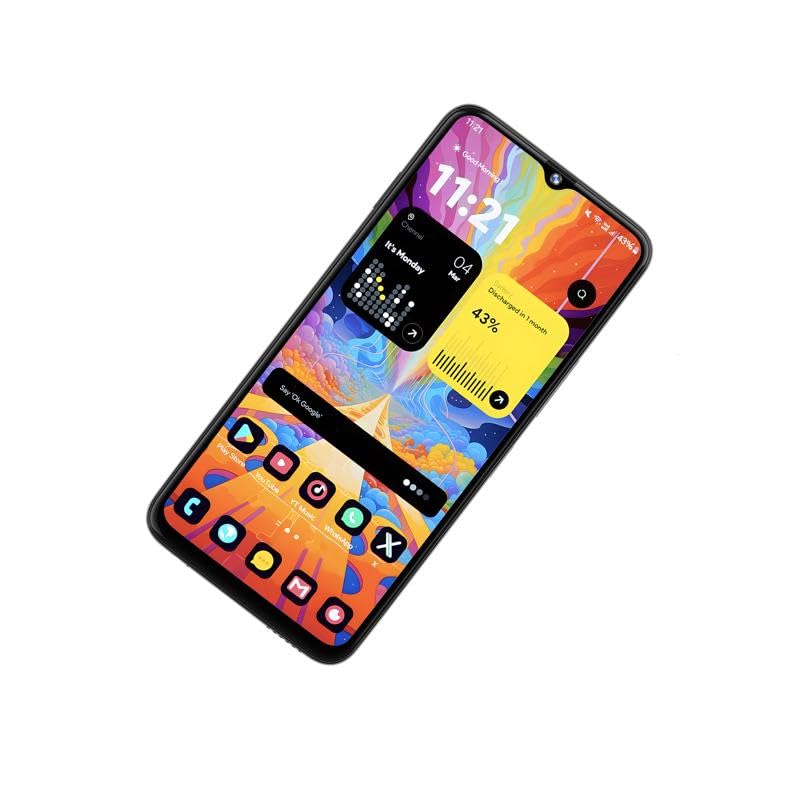 POZZI Turbo 6.79” HD+ Display | 128GB + 6GB RAM | 4G LTE Unlocked Smartphone | Android 14 | Octa Core Processor | 50MP Camera | 5,000 mAh Battery | Dual Nano SIM | Black | Compatible with T-Mobile