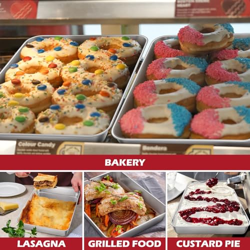 Leonyo Rectangular Cake Pan, 12⅓ x 9¾ x 2 Inch Stainless Steel Baking Trays, Nonstick & Oven Safe, Deep Lasagna Pan for Focaccia, Bread, Brownies, Casseroles by Leonyo - Image 6