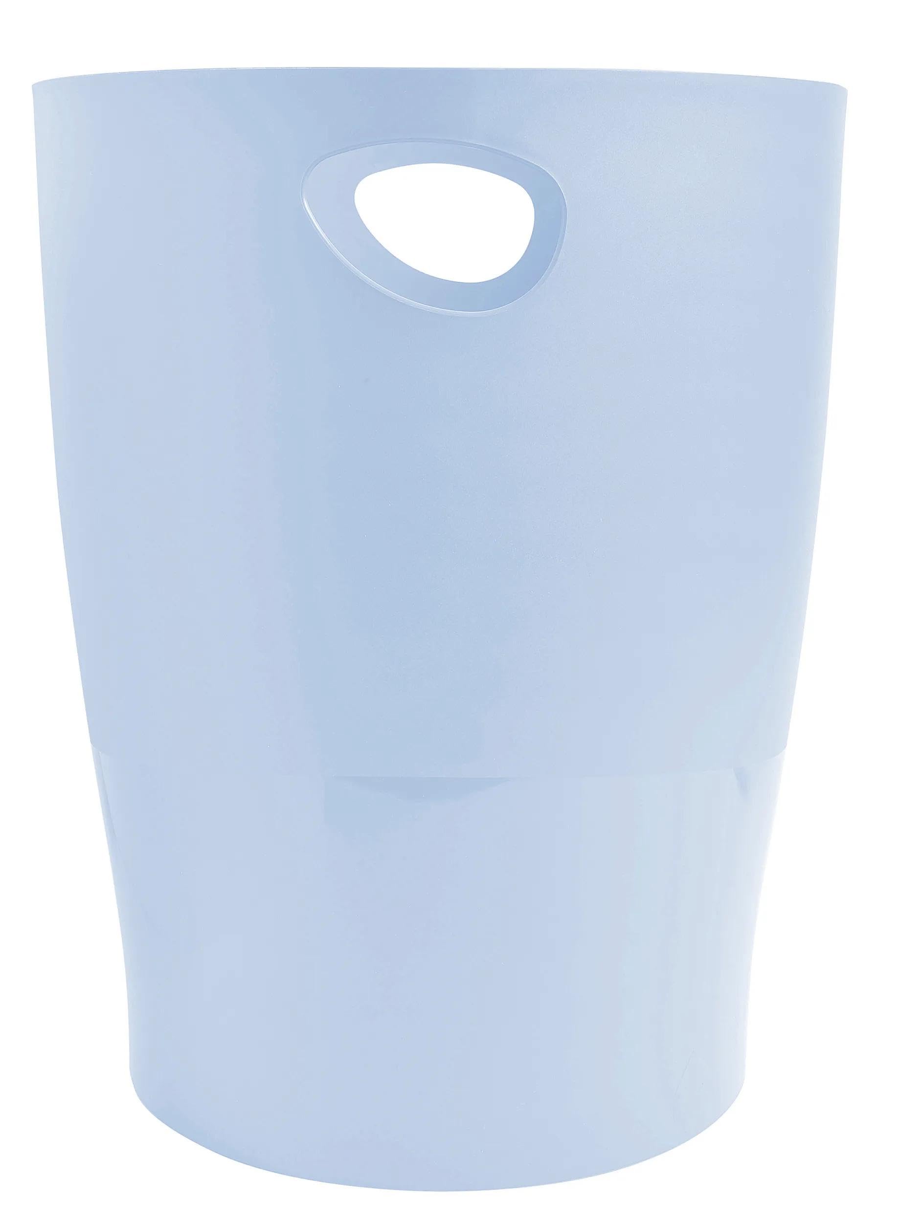 EXACOMPTA - Rif. 45362D - Cartone da 8 cestini per carta con manici ECOBIN acquerello, grande capacità 15 litri, dimensioni 26,3 x 26,3 x 33,5 cm, per ufficio o casa, colore: blu pastello