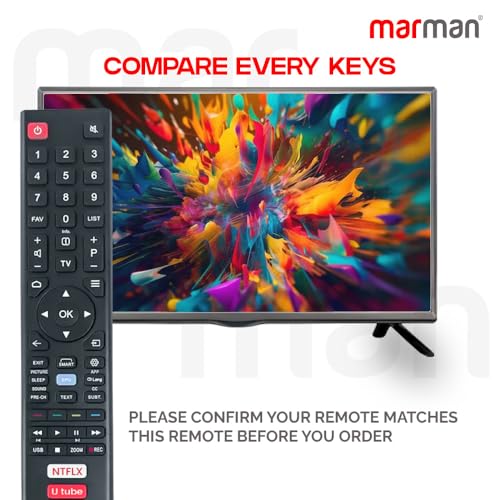Image of marman Compatible with BPL TV Remote Control Original Model RM-L1662 Suitable for LED LCD Smart Television Without Voice Command and Google Assistant with Streaming Apps