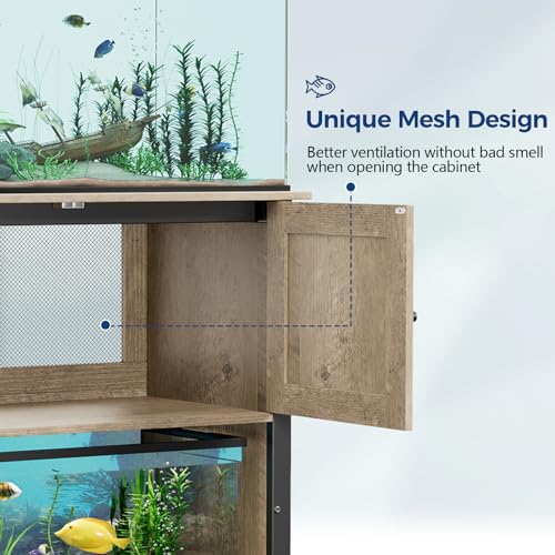 Tatub 40-50 Gallon Fish Tank Stand with Power Outlets, Metal Aquarium Stand with Accessories Storage, Heavy Duty Fish Tank Table Suitable for Turtle, Reptile Terrarium, 1000LBS Capacity - Thumbnail 4