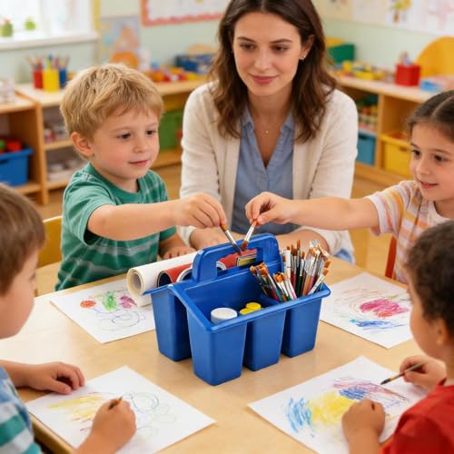 Cesta de escritorio multifuncional para evitar pérdidas de material artístico en el dormitorio 7