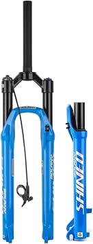 Lightweight Alloy Mountain Bike Suspension Fork, 120mm Travel 1-1/8" Disc Brake 9mm Axle QR Air Front Fork for 27.5/29in *1.25-2.5in Tires