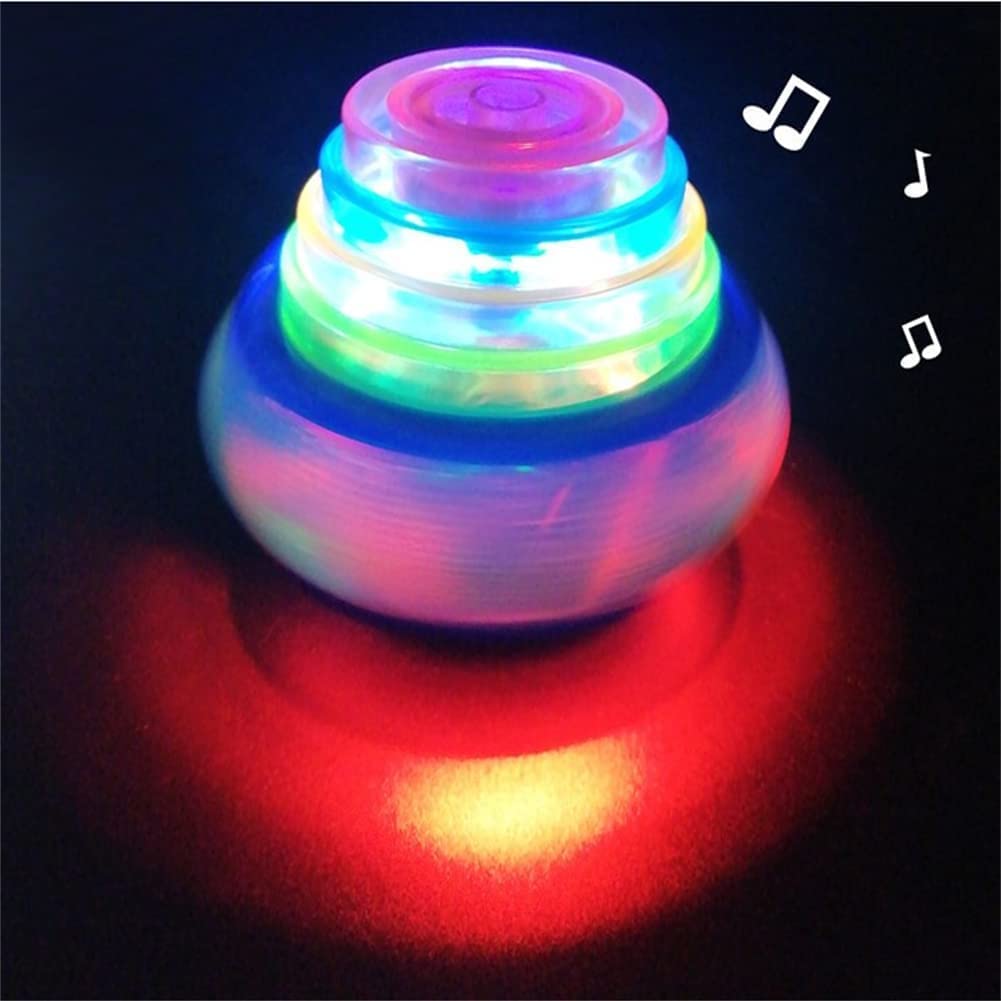 Hemousy Light Up Top LED Shining Music Spinner Toys For Toddlers Light Tops Kids Led Light Flashing Tops Gyroscope Toys Party Favors Popular