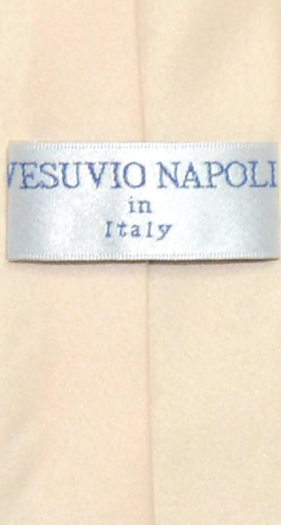 Vesuvio Napoli Boy's CLIP-ON NeckTie Solid Light BROWN Color Youth Neck Tie