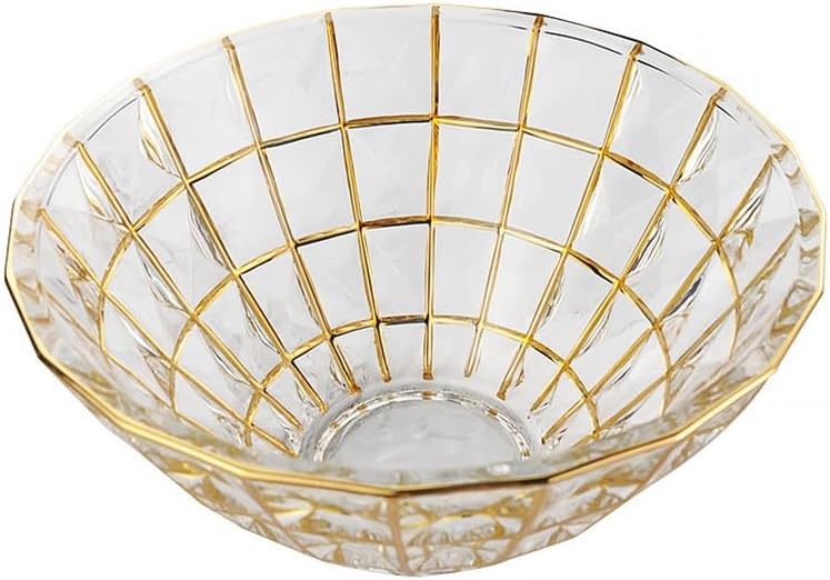 Gold Edged Glass Nordic Tableware Western Dish Steak Japanese Fruit Salad