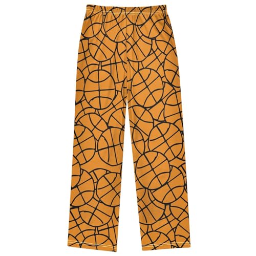 Boy's Pants Basketball Ball Doodle Pattern Jogger Pants Elastic Waist Long Bottoms Trousers with Pockets 6-14 Years 7