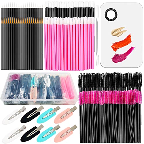 310 Pcs Disposable Makeup Applicators Tools Kit,Makeup Brushes Tools Set,Include Eyeliner Brushes,Mascara Wands,Lip Goss Applicators,Makeup Mixing Palette with Spatula and Makeup Hair Clips