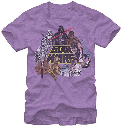 Star Wars Episode IV in Color Adult T-Shirt - Purple Heather (Large)