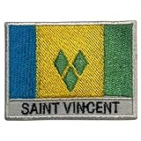 Saint Vincent bestickte Flagge mit Namen Patch Aufbügeln/Aufnähen Abzeichen Nationalsymbol Militär Patch für Kleidung Rucksäcke Kappen