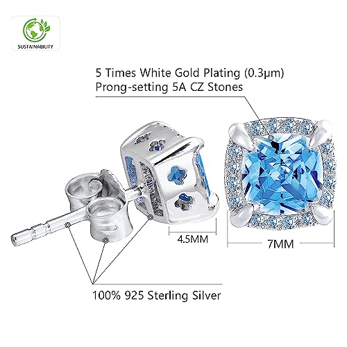 KRKC&CO Earrings for Men, Sterling Silver, Birthday Gift for Men, 14K/White Gold Studs, Iced Out Earring, Hypoallergenic Ear, 5A CZ Stones, Fathers Day, Party Jewerly4