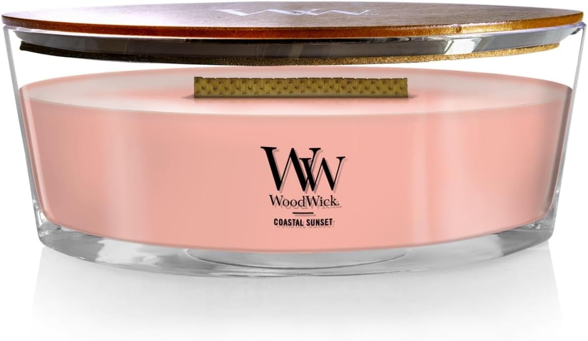 Coastal Sunset Gifts for Women and Men, 16 oz Ellipse Candle with Crackling Wick